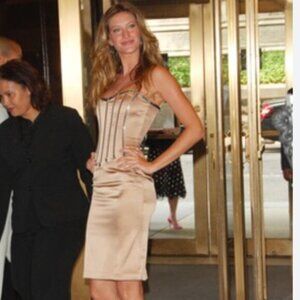 Vintage Dolce & Gabbana F/W 2007 Silver Zipper Dress sz 46